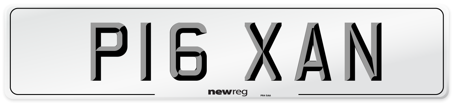 P16 XAN Number Plate from New Reg